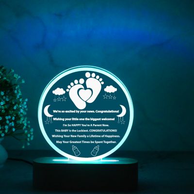 ersonalized Quote Engraved Night Lamp | Congratulations Gift for Pregnancy